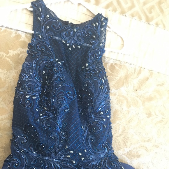 PromGirl Dresses Blue Beaded Prom Dress Poshmark